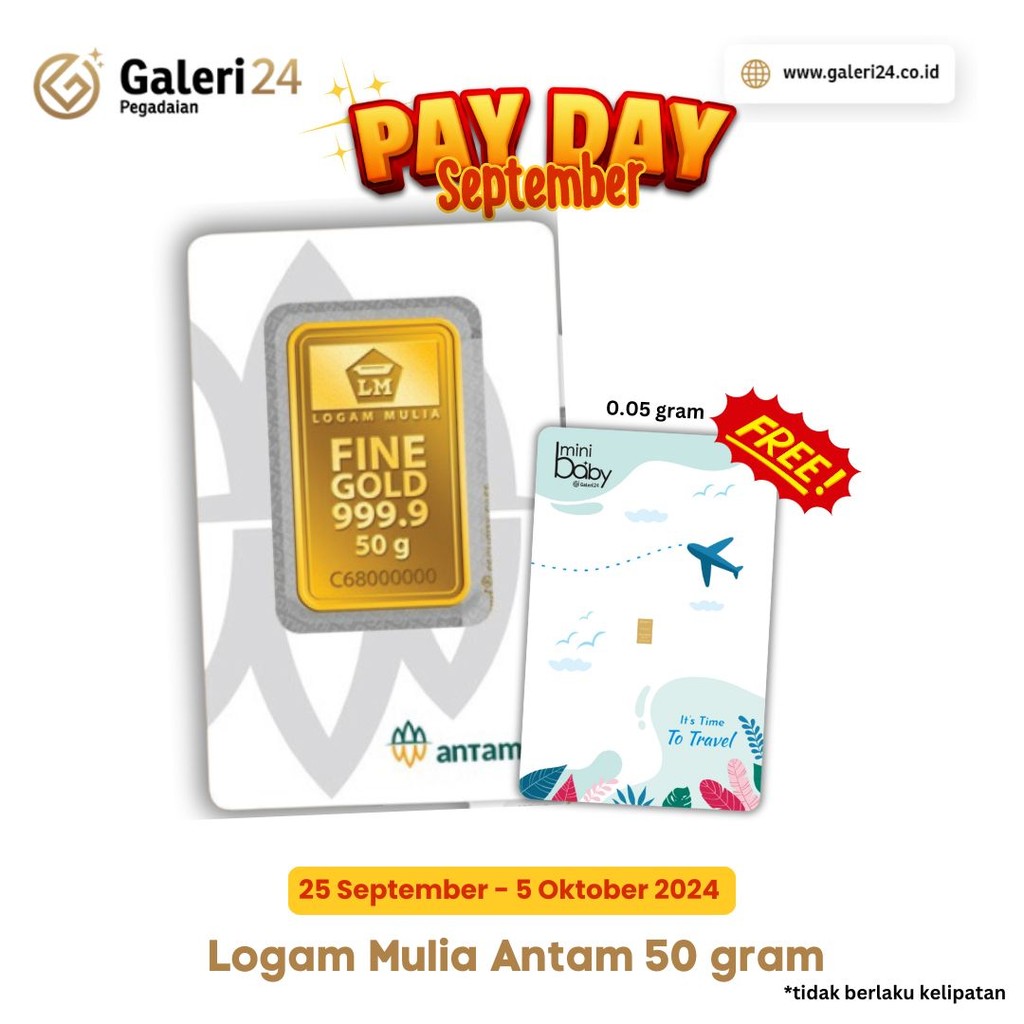 Logam Mulia Antam 50gr (LM) REINVENTED 50 GRAM - Emas Galeri 24