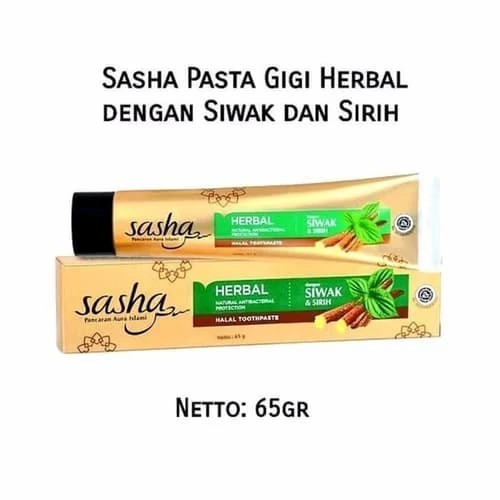 Sasha Pasta Gigi Antibacterial Siwak & Sirih 65gr - Pencegah Gigi Berlubang
