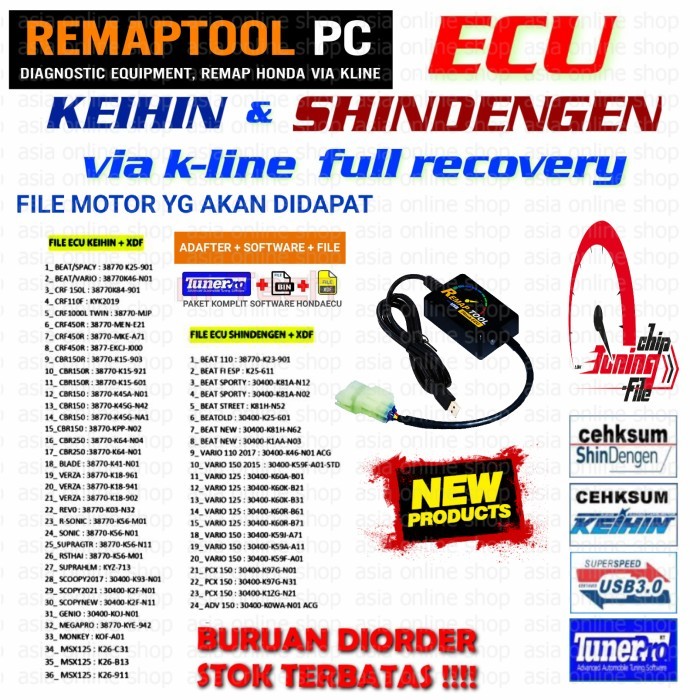 Alat remap motor honda ecu keihin shindengen
