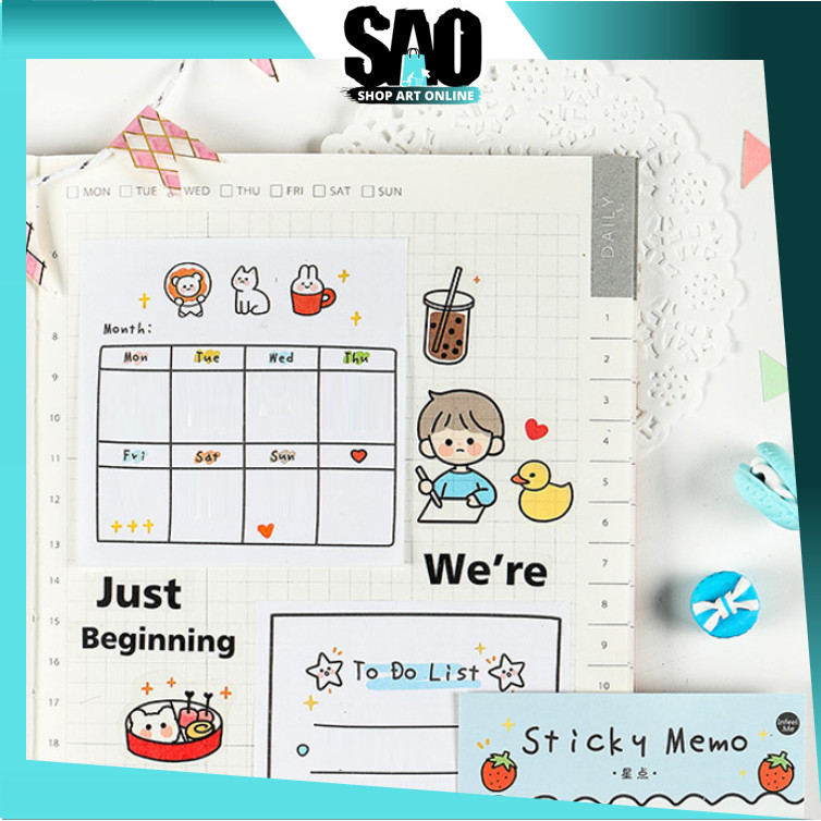 

SAO - S6381 Planner Notes Sticky / 30 Lembar Sticky Memo Aesthetic / To Do List Notes Sekolah