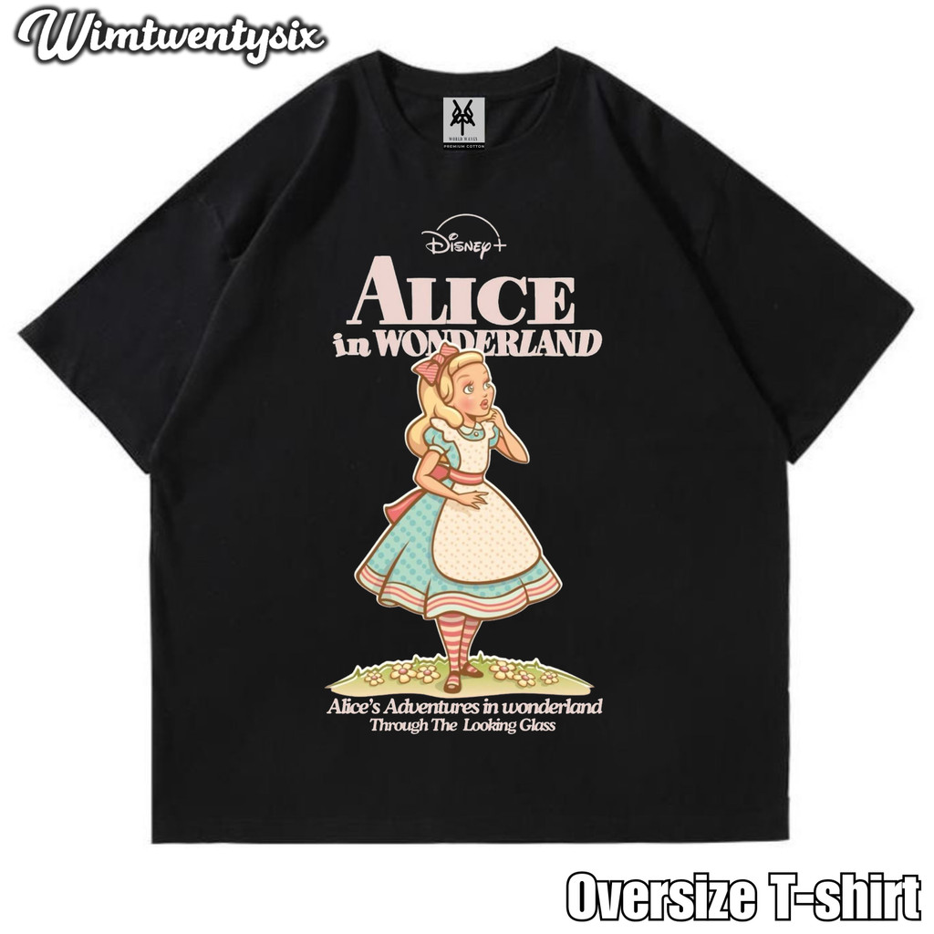 KAOS OVERSIZE | VINTAGE | T-SHIRT OVERSIZE | ALICE IN WONDERLAND THROUGH THE LOOKING GLASS