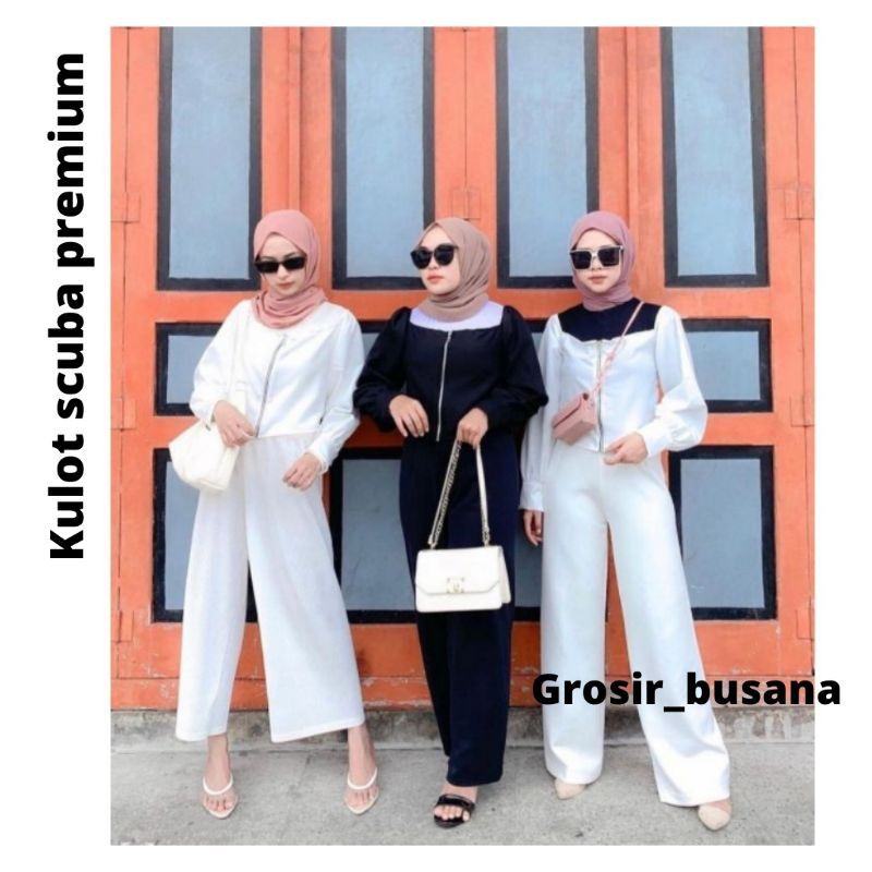 Kulot scuba / Kulot scuba panjang / Celana kulot scuba