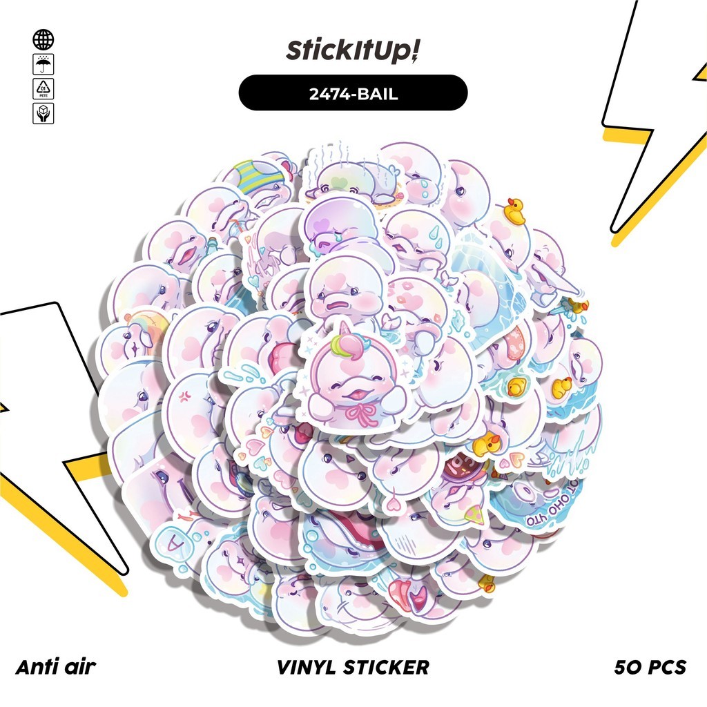 

COD✨ 50 Pcs Stiker FUNNY CHARACTER BAILEY THE CETACEA STICKER PACK Lucu Anti Air Untuk Dekorasi Notebook Sepeda Skateboard Handphone DIY