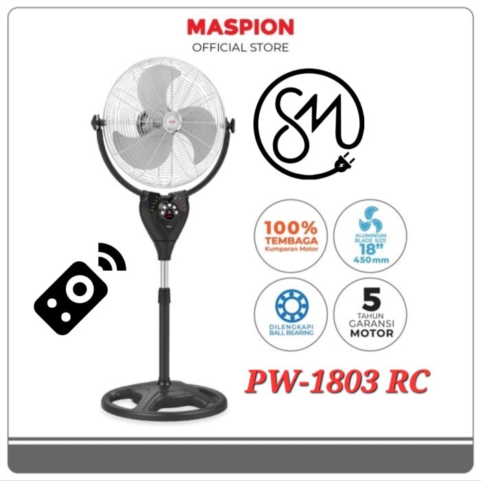 Kipas Angin Maspion PW-1803 RC Power fan Remote 1803RC 18 inc PW1803