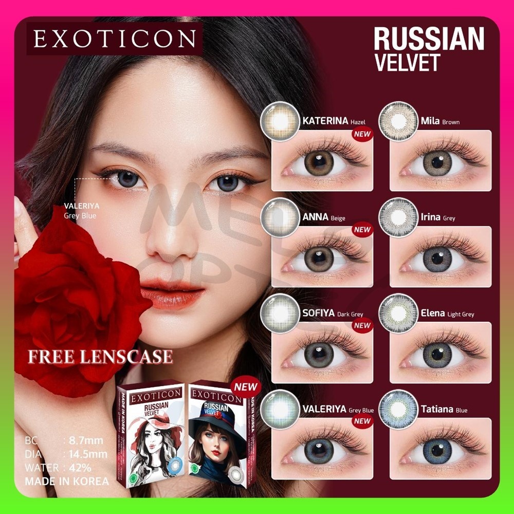 Softlens RUSSIAN VELVET NEW Minus (-3.25 s/d -6.00) by Exoticon