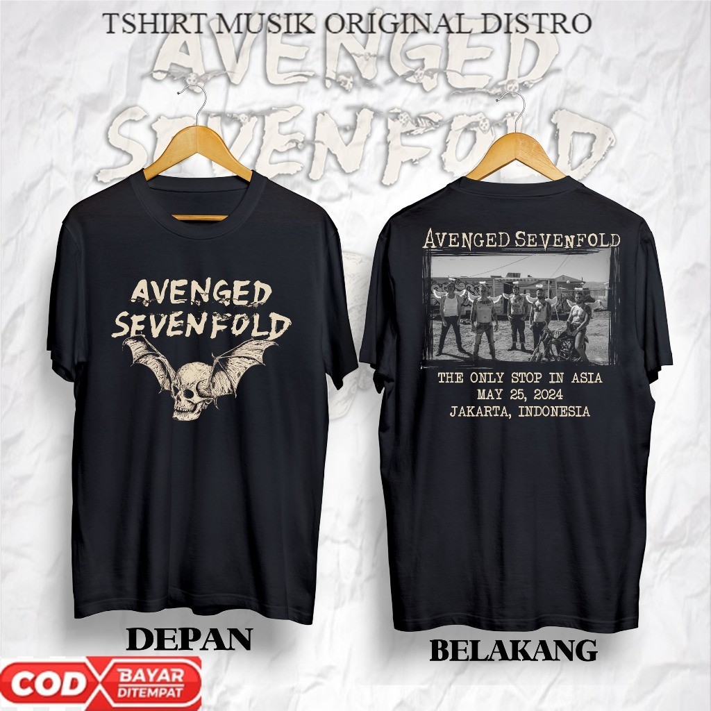 Tshirt Avenged Sevenfold The only stop in Asia | KAOS BAND AVENGED SEVENFOLD | Kaos avenged sevenfol