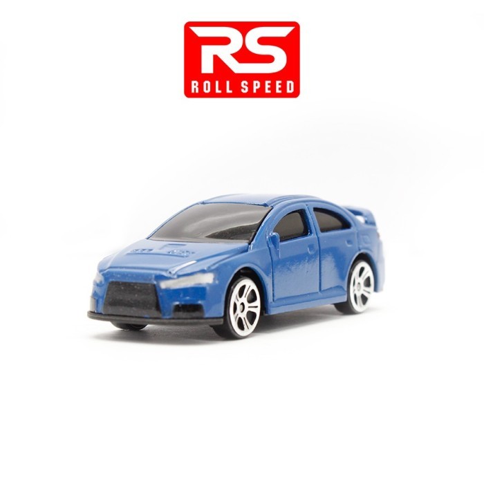 Diecast Metal 1:64 RS Roll Speed Mitsubishi Lancer Evo Biru