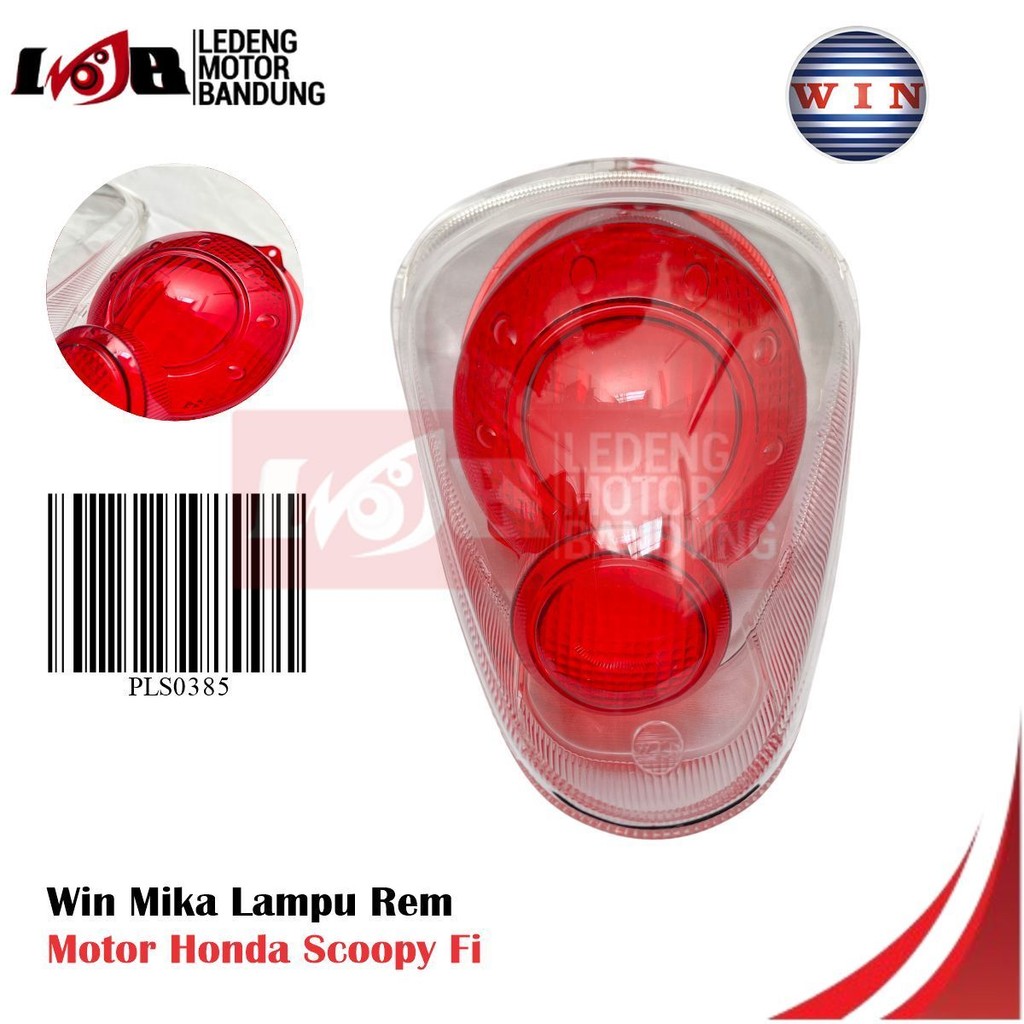 Win Mika Rem Stop Scoopy FI Kaca Lampu Belakang Motor Honda