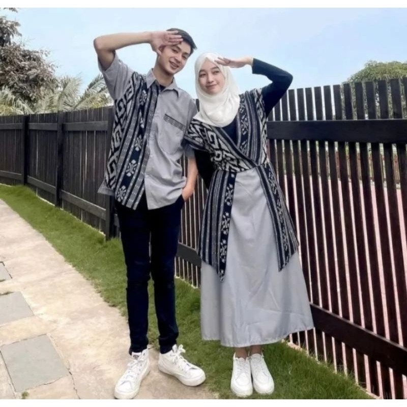 SET COUPLE NAOMY ABU BAJU TENUN JEPARA COUPLE DRESS GAMIS TENUN JEPARA DRESS TENUN JEPARA