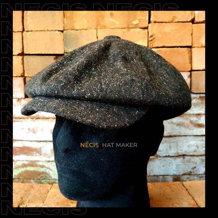 Newsboy Cap / Topi Newsboy Cap Gatsby Wool Premium 039 - Coklat Motif, M