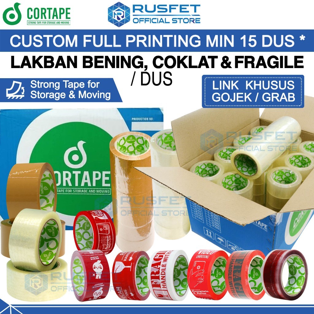 

Lakban Bening Coklat Fragile Isolasi Stiker Opp Tape Perekat Premium Termurah CORTAPE RUSFET CORX /DUS OJOL