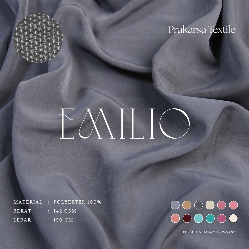 KAIN EMILIO POLOS BAHAN SERBAGUNA UNTUK GAMIS ATASAN FURING