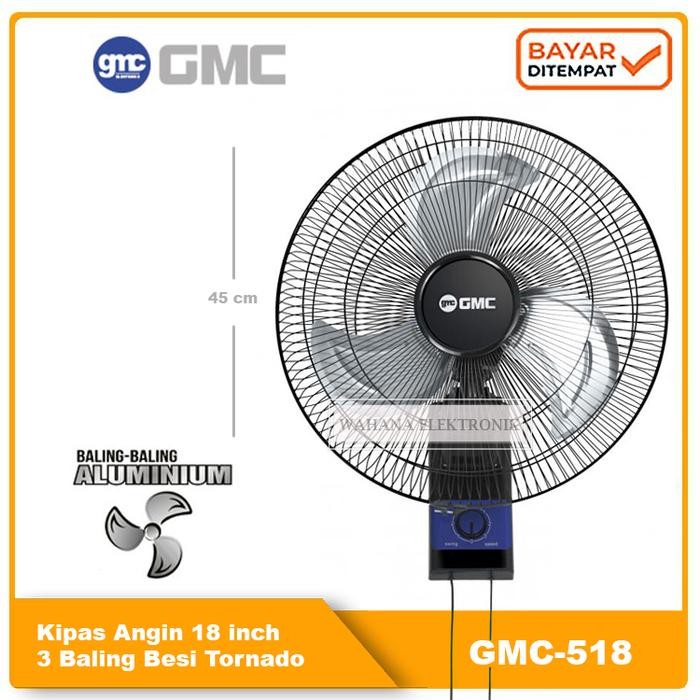 Kipas Angin Dinding Jumbo Tornado Besi Wall Fan GMC 18 Inch - GMC 518 - GMC 518