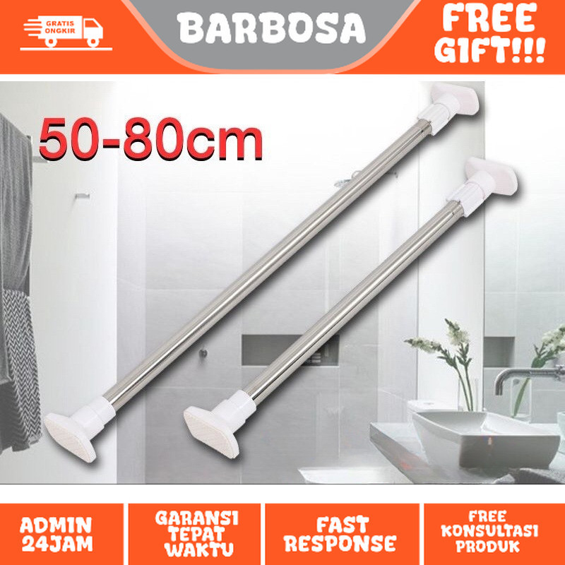 Tiang Gantungan Flexible Tanpa Paku/ Tiang Horden / Tiang Jemuran / Tiang Serbaguna Kamar Mandi Toil