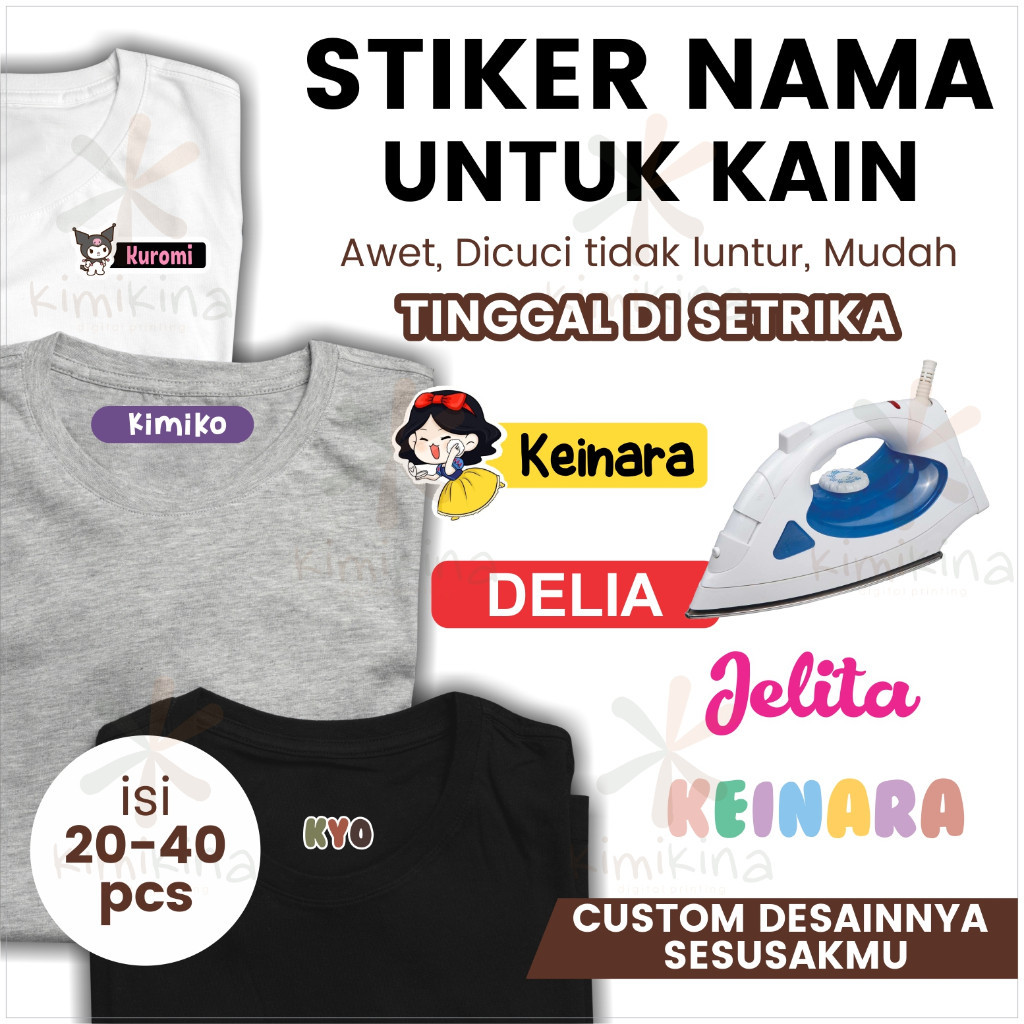 

STIKER BAJU / LABEL NAMA / STIKER KAIN / SABLON SETRIKA