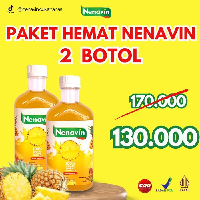 

Nenavin Cuka Nanas 2 Botol BPOM dan Halal