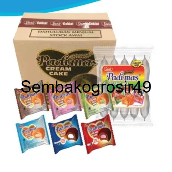 

SSG 1 Dus Padimas Cream Cake 10pack x 10 Pcs Roti Isian Cream Coklat Pandan Strawberry Padi Mas SG