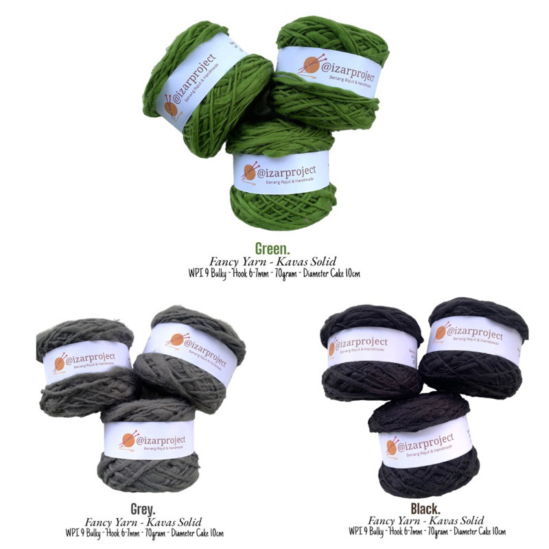 Benang Loopy Yarn - Kavas Solid Bulky (Fancy Yarn/Boucle/BenangKapas)