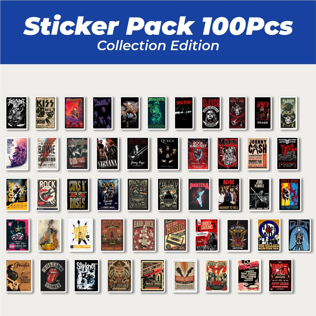 

Hot Stiker Poster Rock Band Lucu Anti Air Stikers Berperekat Waterproof Sticker Decal Buat Motor Helm Buku Journal Koper Casing HP Laptop Botol Minum