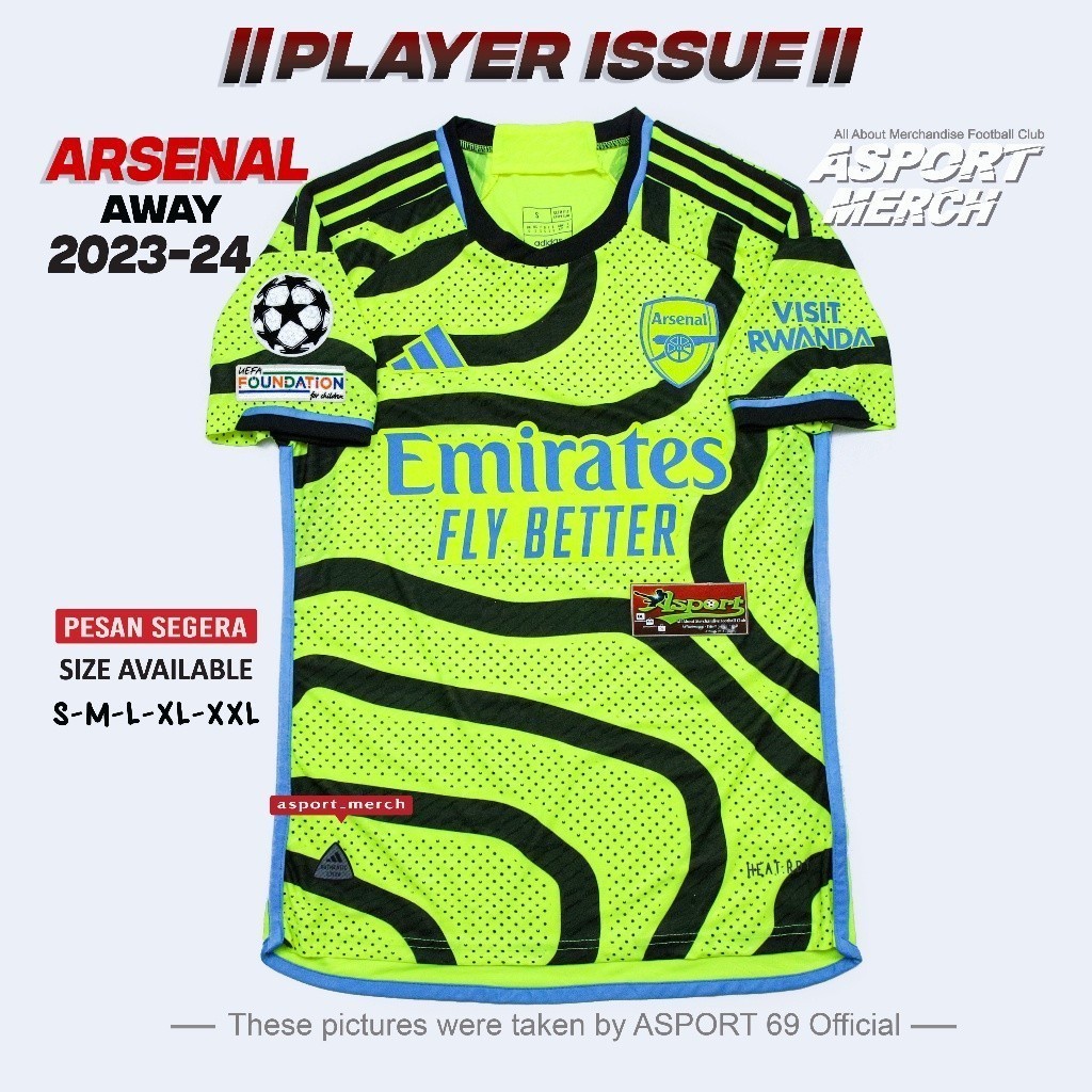 ASPORT ARSENAL AWAY PLAYER ISSUE   ARSENAL AWAY 2023 2024  ARSENAL STABILO PI 23 24