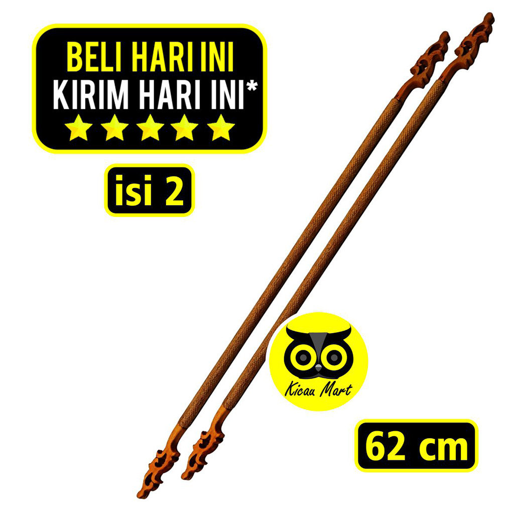 KICAU MART Tangkringan Pangkringan Bongkar Pasang Ukir Kayu Jati Halus 62cm isi 2 Bongkar Pasang San