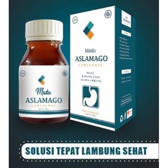 Madu Aslamago - Obat Asam Lambung, Maag, Gerd, Mual, Perut Kembung - madu temulawak gamat emas