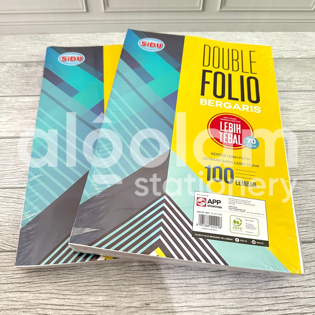 

SATU PACK ( 100 LEMBAR ) Kertas Double Folio Bergaris SIDU Sinar Dunia 100 Lembar lengkap