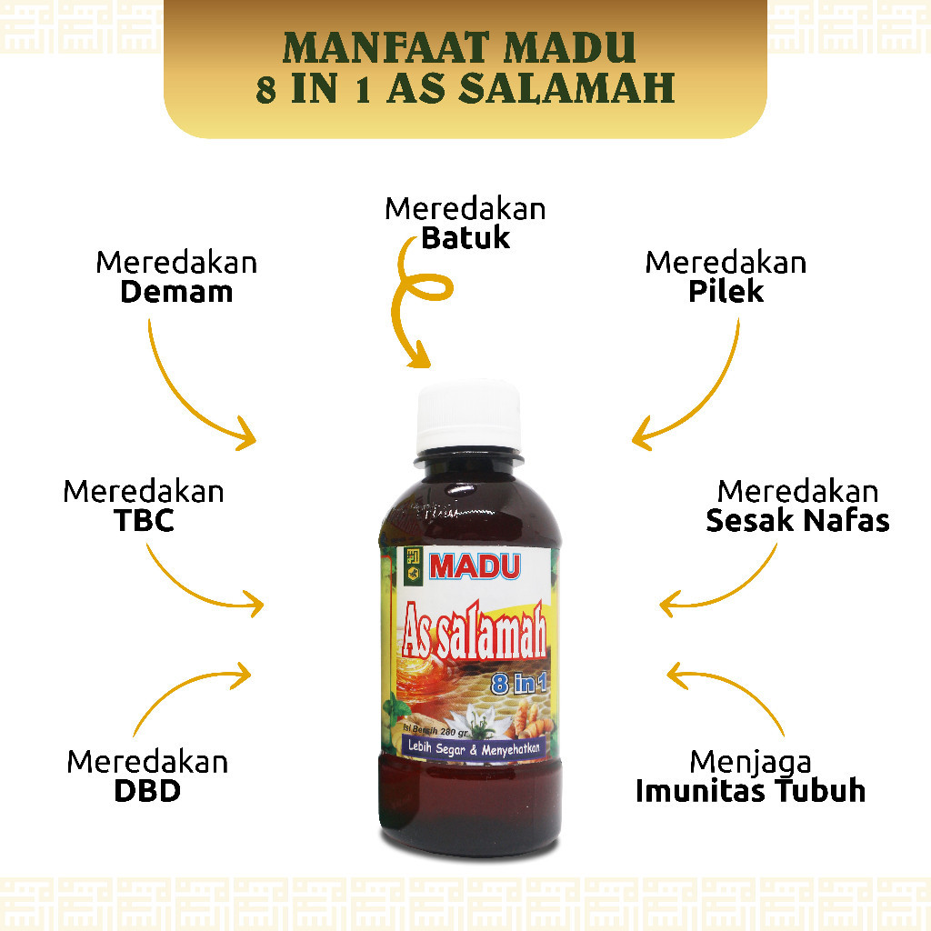 

As Salamah - Madu 8 in1 280 Gram As Salamah Madu Batuk Pilek dan Demam
