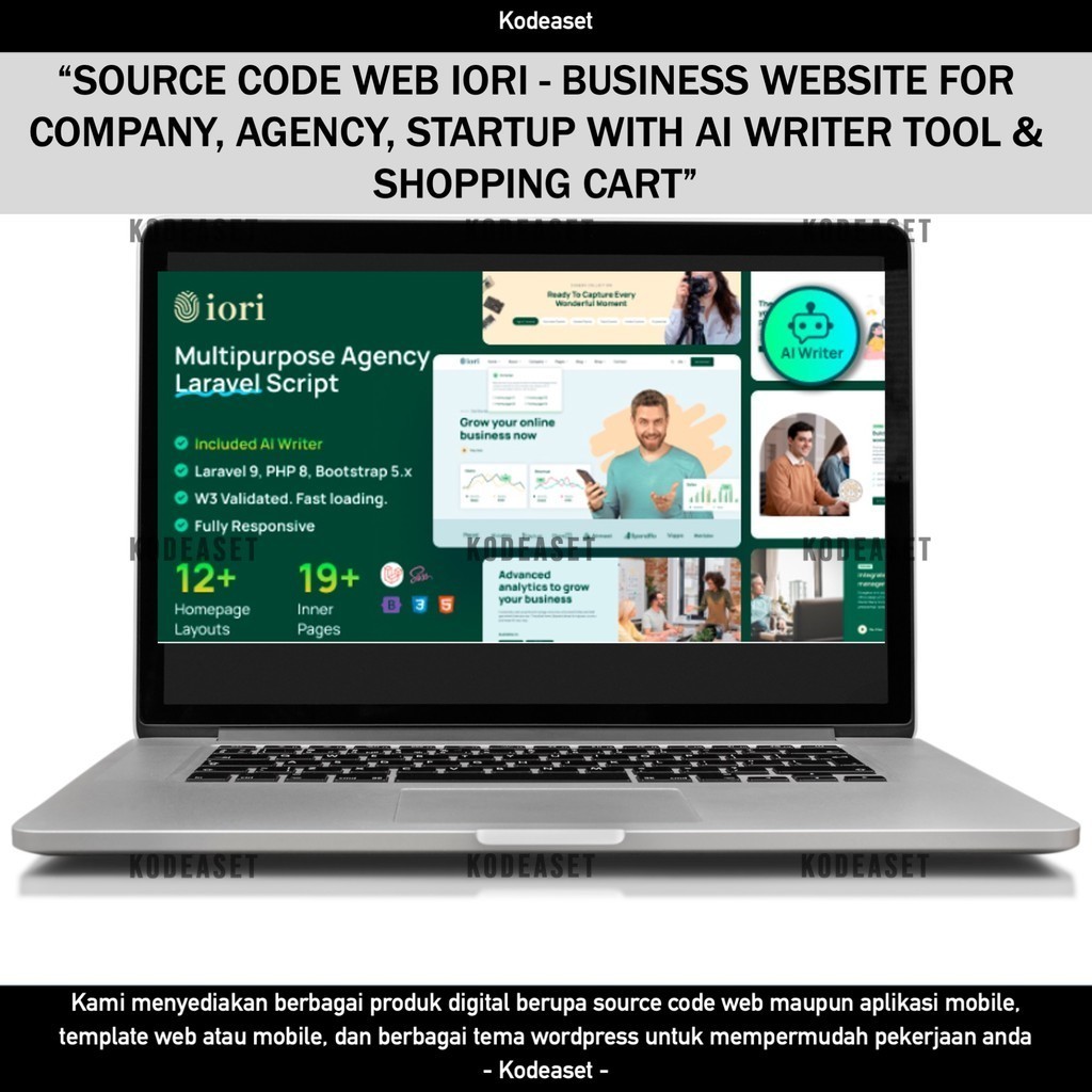 SOURCE CODE APLIKASI WEB IORI - BUSINESS WEBSITE FOR COMPANY, AGENCY, STARTUP WITH AI WRITER TOOL & 