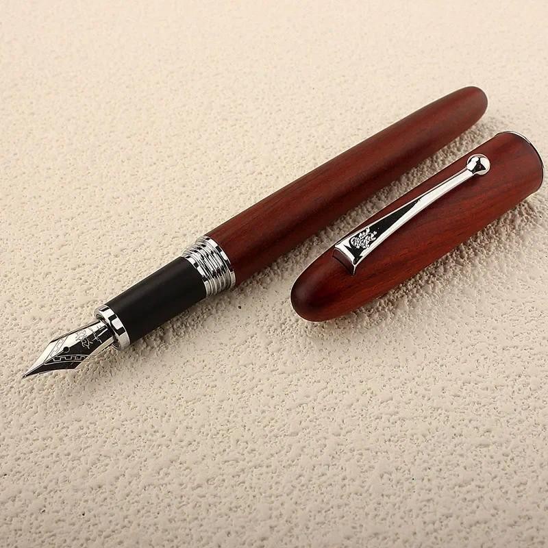 

Jinhao 9026 Natural Wood Handmade Fountain Pen M/F Nib Ink Pen Stationary Business Office Gift Writing School Supplies Gift Box