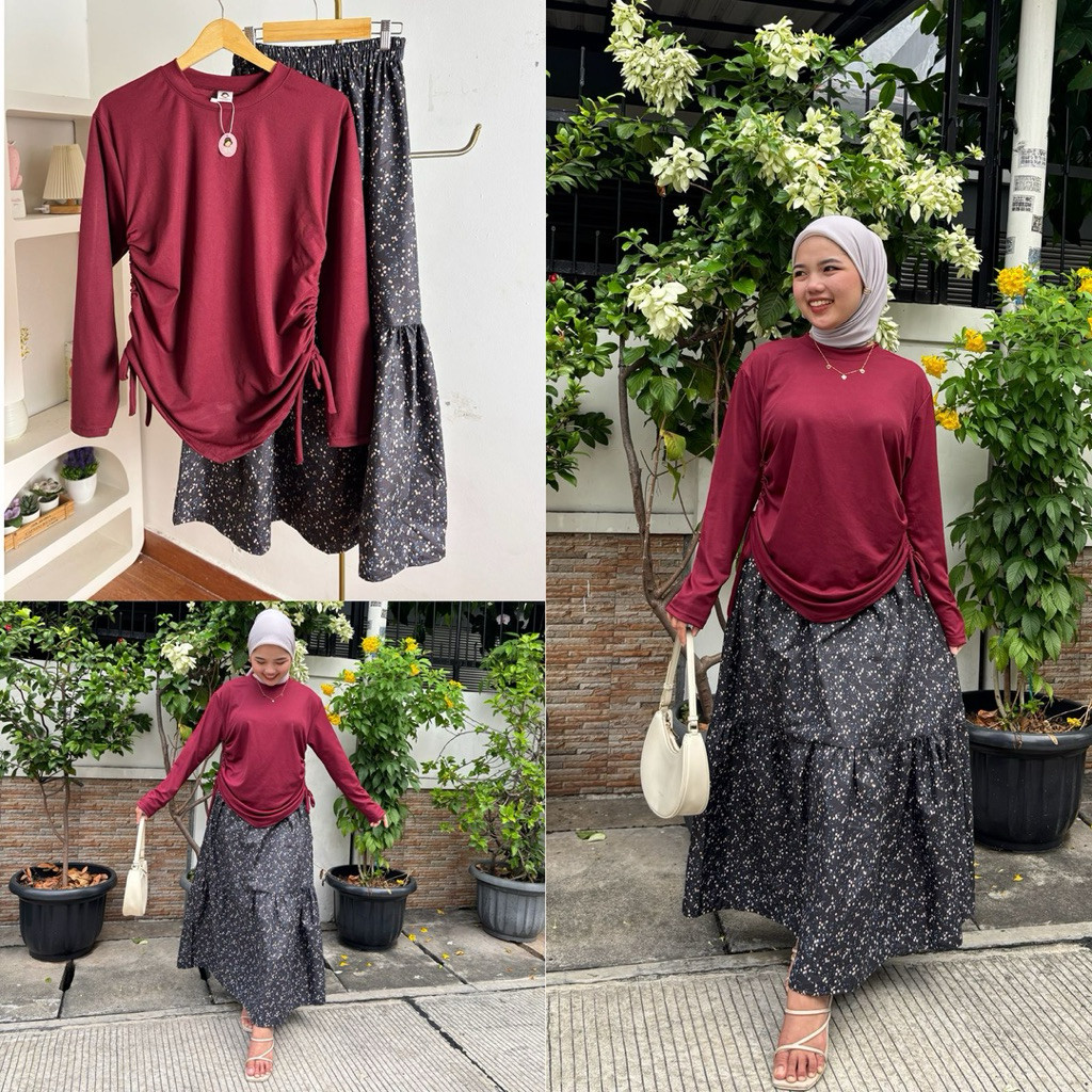 AZ.FS - RFS OOTD PAKAIAN WANITA ONE SET LUCIA / MISTWENTY SET ROK / SET ROK WANITA MUSLIMAH / SETELA