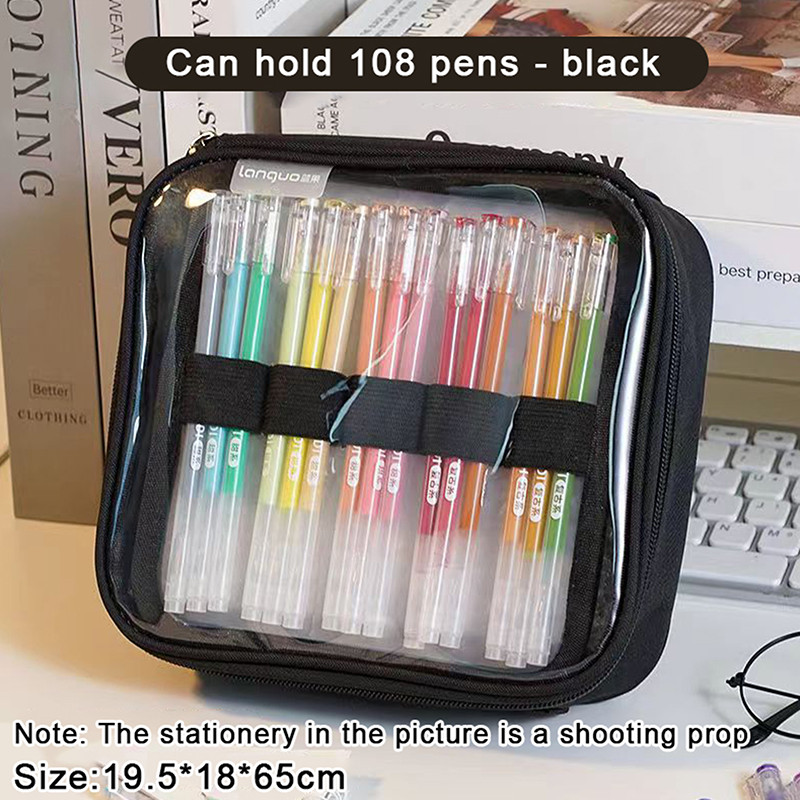 

Color Pen Pouch Hand Accounting Large Capacity Pen Storage Bag Can Hold 36/108 Gel Pens Case Portable Stationery Bag