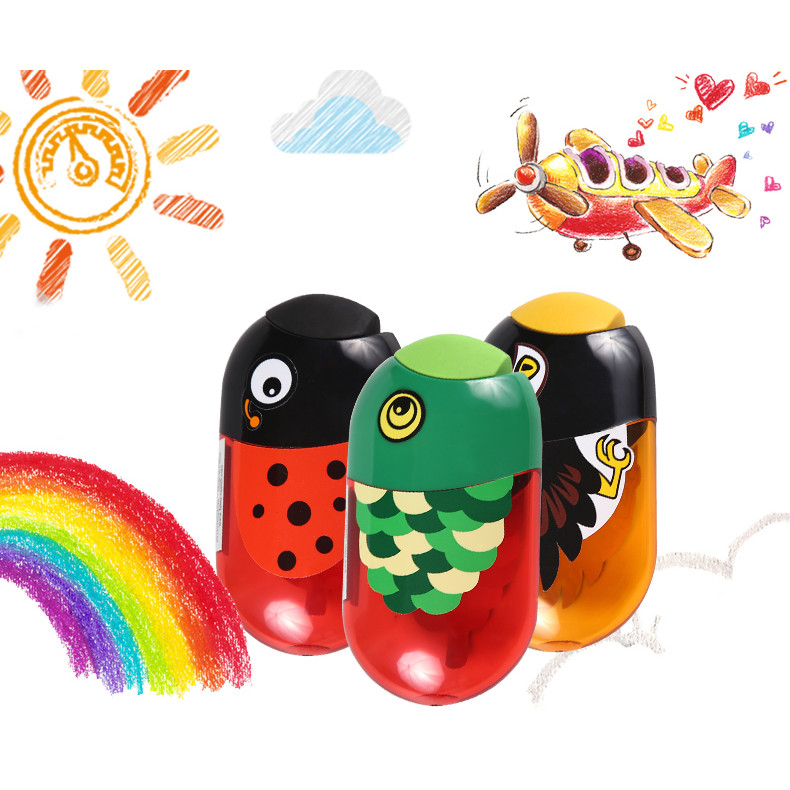 

Faber Castell Cute Pencil Sharpeners Pattern Double Hole Lovely Sharpener for Graphite Crayons Colored Pencils School Stationery