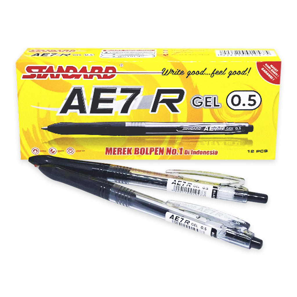 

Pulpen Recractable Ballpoint Ink Gel Pena Cetek Standard AE7 R 0.5mm 1 Pcs