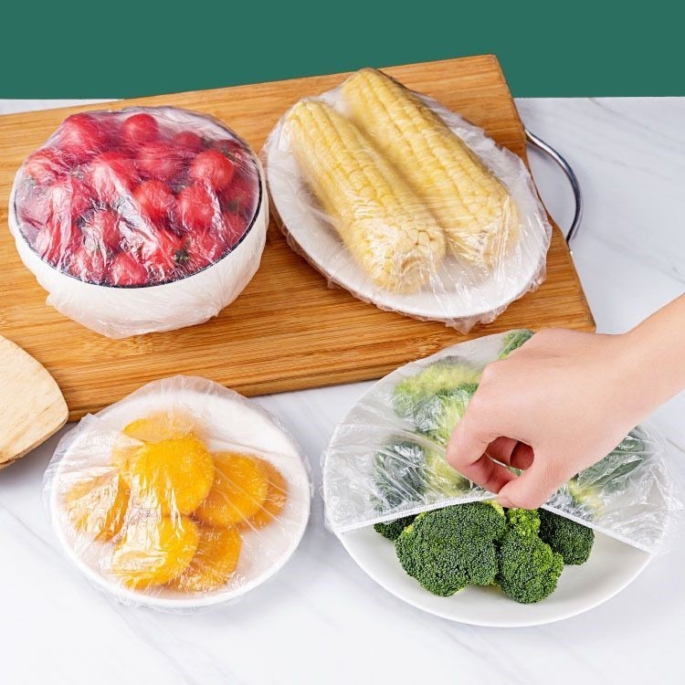 Pelindung Makanan Plastik Karet Sekali Pakai / Kantong Penutup Makanan [JY]