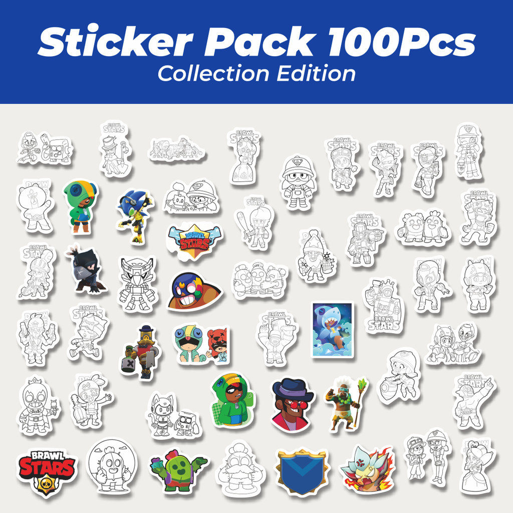 

Hot Stiker Kartun Brawl Stars [Game Pertempuran] Lucu Anti Air Stikers Berperekat Waterproof Sticker Decal Buat Motor Helm Buku Journal Koper Casing HP Laptop Botol Minum