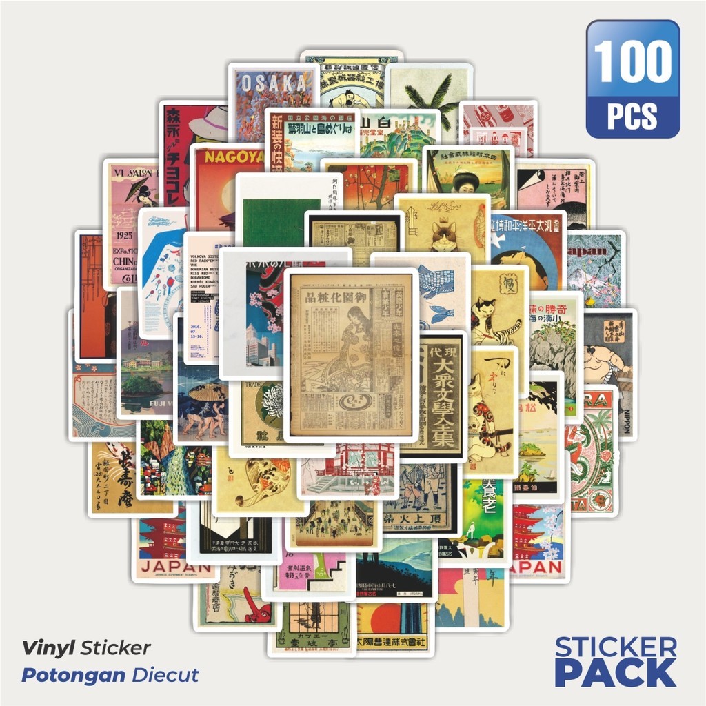 

100 PCS STIKER Poster Tokyo City Jepang Waterproof Aesthetic- Untuk Laptop, Motor, dan Helm - Paper Stationery Pack