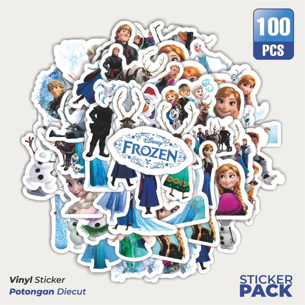 

Stiker Vinyl Stiker Kartun Frozen Princess Elsa Waterproof Aesthetic- Untuk Laptop, Motor, dan Helm - Paper Stationery Pack