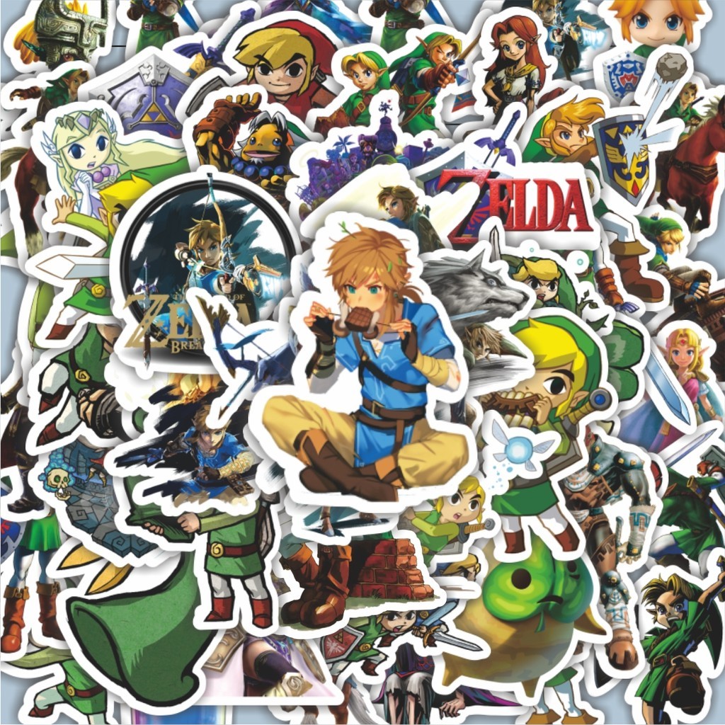 

100PCS Lucu Stiker Kartun The Legend of Zelda [Legenda Zelda] Stiker Aesthetic Stiker Anti Air Stikers Berperekat Waterproof sticker decal buat Motor Helm Buku Journal Koper Casing HP Laptop Botol Minum Hadiah anak