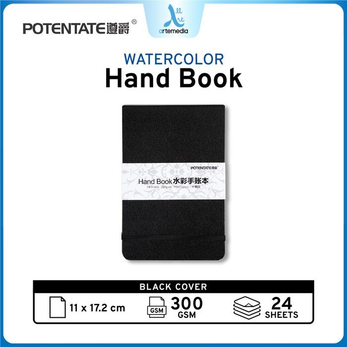 

POTENTATE Hand Book Watercolor 110X172mm 300gsm Kertas Buku Cat Air - BLACK