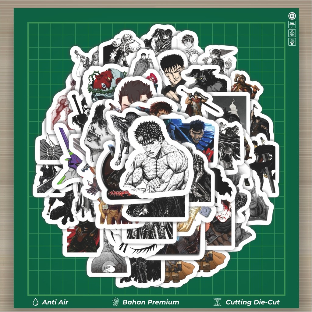 

HOT 50 PCS STIKER Sticker Anime Berserk Stiker Fashion Cars Decal Dingin Kartu Album Custom Vinyl Anti Air- Sticker Aesthetic Buku Journal Koper Casing HP Tablet Laptop Helm Motor Botol Minum