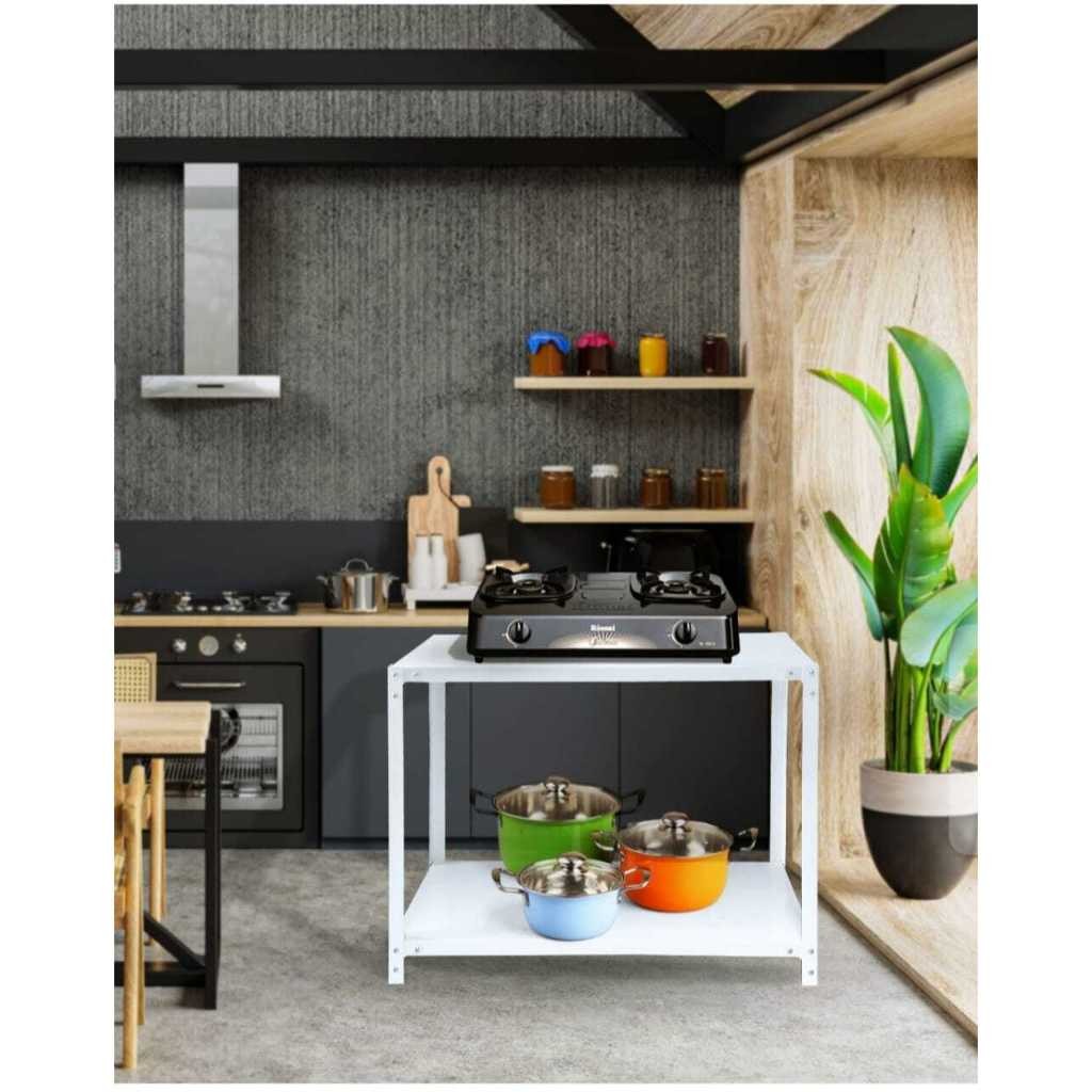 COD Rak Kompor Meja Kompor 2 Tungku besi putih