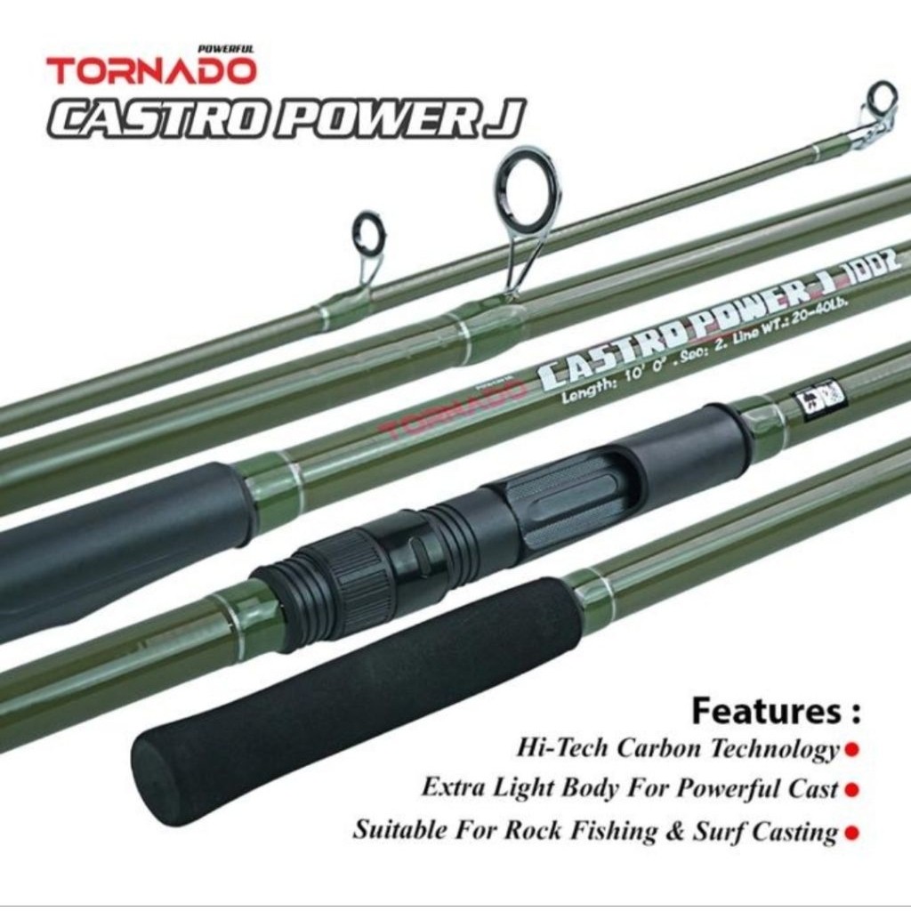 Joran Tornado Castro Power J - Joran Spinning Hi-Technology Joran Pancing Spinning Rock Fishing Cast