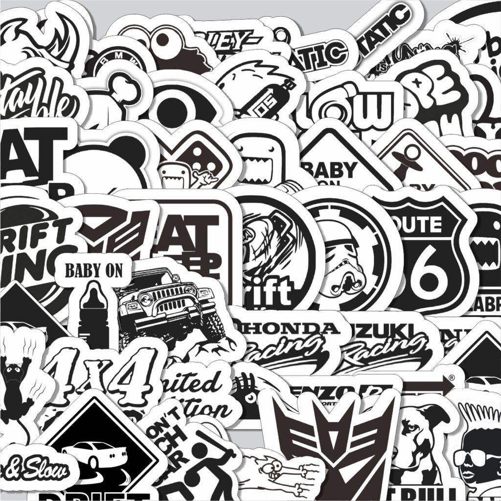 

Stiker Cutting Pack Stiker Aesthetic Black And White Brand Distro Versi 10 Isi 100Pcs Series Aesthetic Lucu Keren Untuk Koper Bahan Vynil