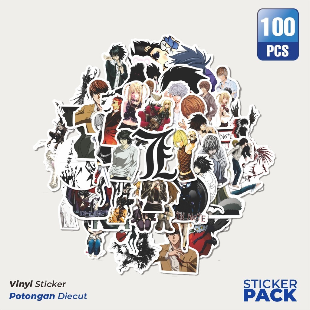 

Stiker Vinyl Sticker Anime Death Note Sticker Waterproof Aesthetic- Untuk Laptop, Motor, dan Helm - Paper Stationery Pack