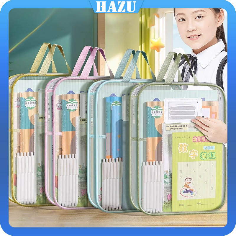 

Document Bag Transparan 3 Lapis / Tas Folder Portabel Jaring Penyimpanan Kertas / File Holder Lucu/ Map Dokumen