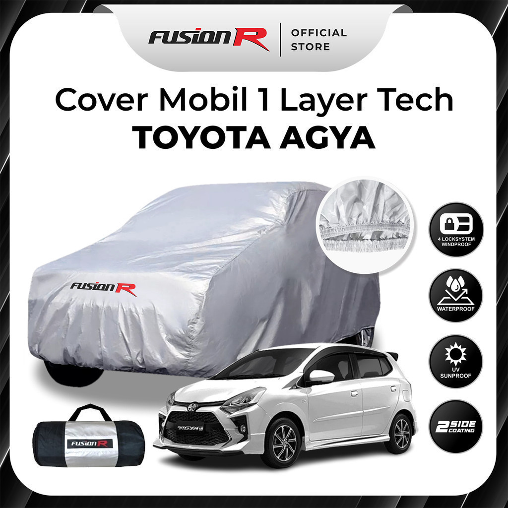 [TERBARU] FUSION R Cover Mobil Putih / Sarung Mobil Agya Ayla merk FUSION R