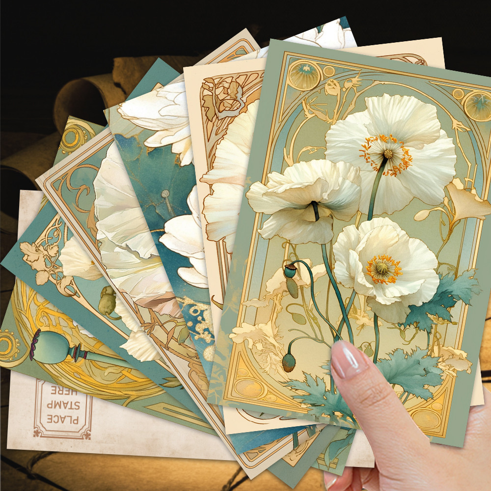 

32pcs, vintage floral postcards, wall stickers, mailing cards, greeting cards, DIY postcards, commemorative postcards, decor
