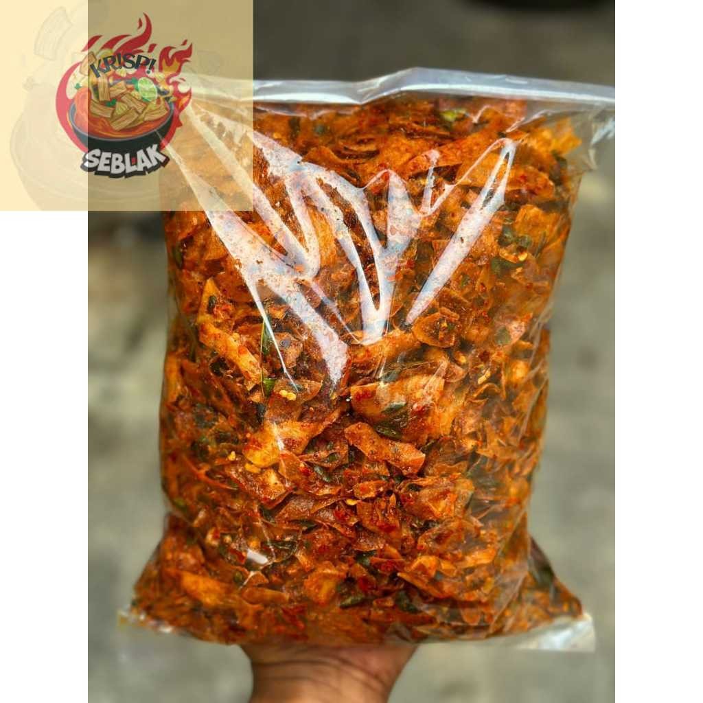 

Seblak krispi KERIPIK SINGKONG KRIWIL PEDAS DAUN JERUK 500GR