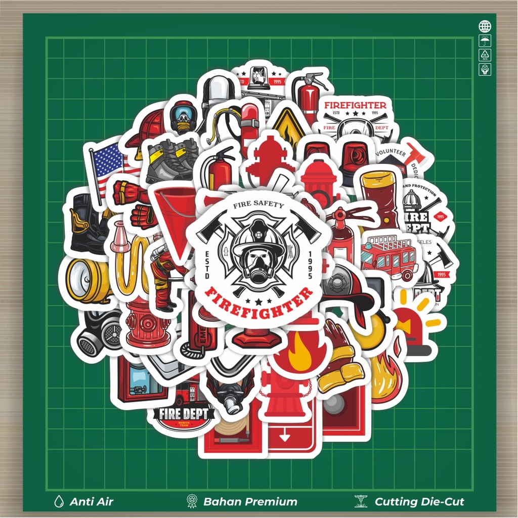 

HOT 50 PCS STIKER Stiker Firefighter [Pemadam Kebakaran] Dekorasi Lucu Kreatif untuk Notebook, Skateboard, HP